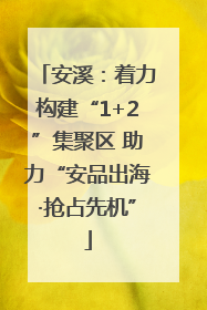 安溪：着力构建“1+2”集聚区 助力“安品出海·抢占先机”
