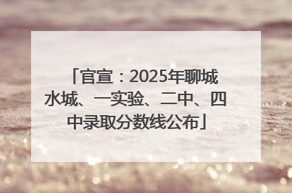 官宣：2025年聊城水城、一实验、二中、四中录取分数线公布