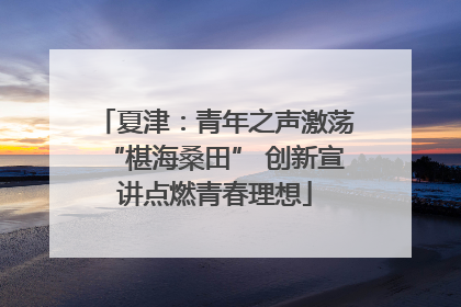 夏津：青年之声激荡“椹海桑田” 创新宣讲点燃青春理想