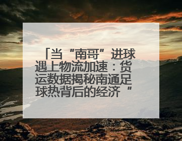 当“南哥”进球遇上物流加速：货运数据揭秘南通足球热背后的经济“射门”
