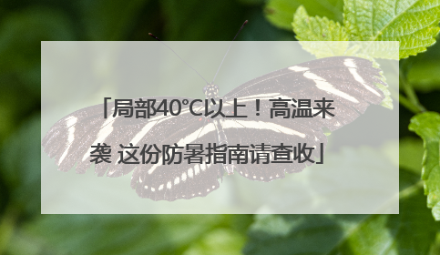 局部40℃以上！高温来袭 这份防暑指南请查收