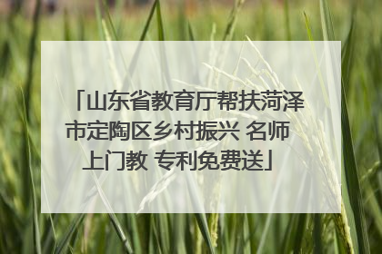 山东省教育厅帮扶菏泽市定陶区乡村振兴 名师上门教 专利免费送