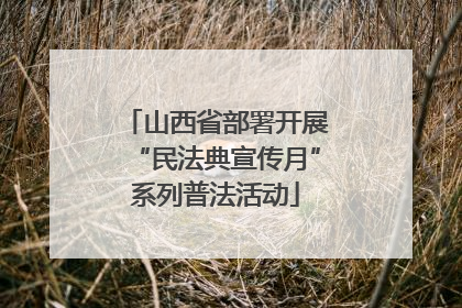 山西省部署开展“民法典宣传月”系列普法活动