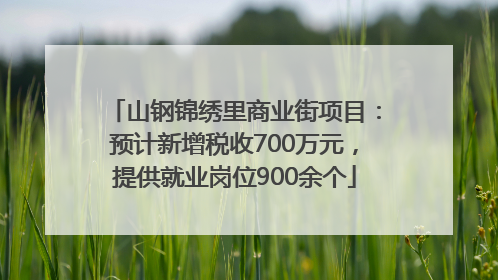 山钢锦绣里商业街项目：预计新增税收700万元，提供就业岗位900余个