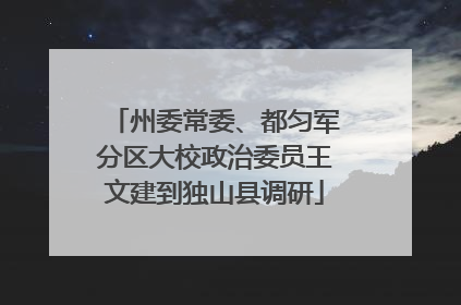 州委常委、都匀军分区大校政治委员王文建到独山县调研