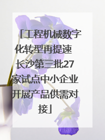 工程机械数字化转型再提速 长沙第三批27家试点中小企业开展产品供需对接