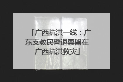 广西抗洪一线：广东支教民警退票留在广西抗洪救灾