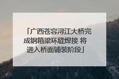 广西苍容浔江大桥完成钢箱梁环缝焊接 将进入桥面铺装阶段