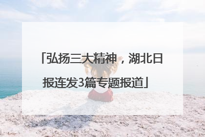 弘扬三大精神，湖北日报连发3篇专题报道
