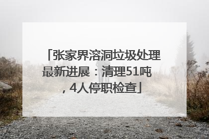 张家界溶洞垃圾处理最新进展：清理51吨，4人停职检查