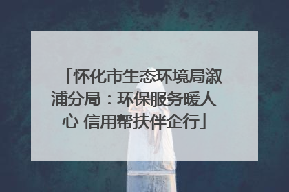 怀化市生态环境局溆浦分局：环保服务暖人心 信用帮扶伴企行