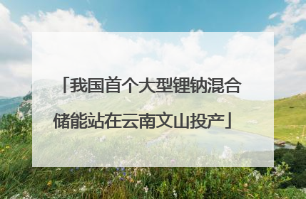 我国首个大型锂钠混合储能站在云南文山投产