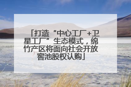 打造“中心工厂+卫星工厂”生态模式，绵竹产区将面向社会开放窖池股权认购