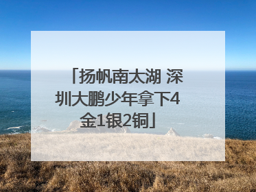 扬帆南太湖 深圳大鹏少年拿下4金1银2铜