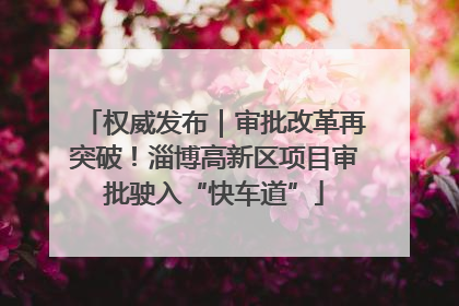 权威发布｜审批改革再突破！淄博高新区项目审批驶入“快车道”