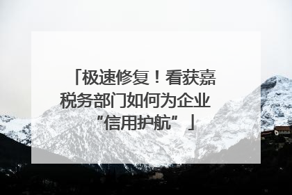 极速修复！看获嘉税务部门如何为企业“信用护航”