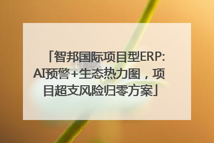 智邦国际项目型ERP:AI预警+生态热力图，项目超支风险归零方案