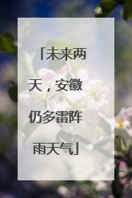 未来两天，安徽仍多雷阵雨天气