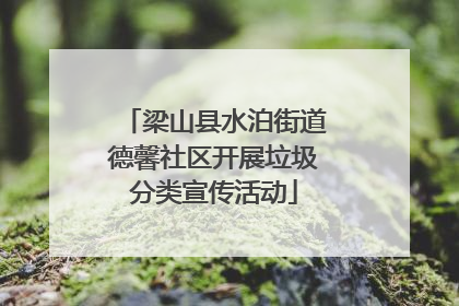 梁山县水泊街道德馨社区开展垃圾分类宣传活动