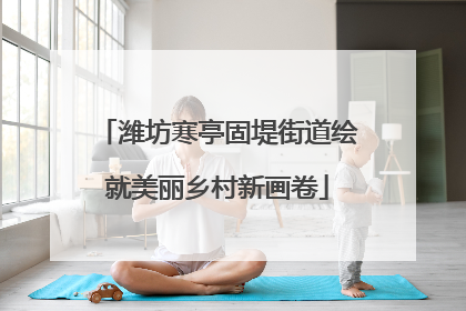 潍坊寒亭固堤街道绘就美丽乡村新画卷