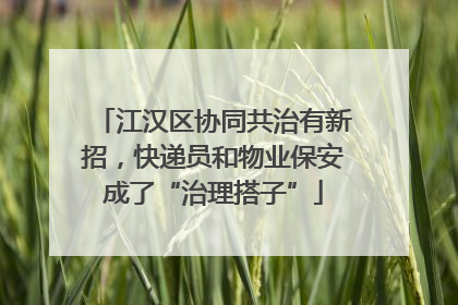 江汉区协同共治有新招，快递员和物业保安成了“治理搭子”