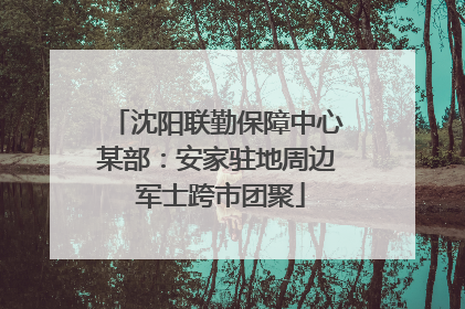 沈阳联勤保障中心某部：安家驻地周边 军士跨市团聚