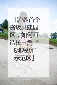 沪苏首个省级共建园区，如何打造长三角“飞地经济”示范区