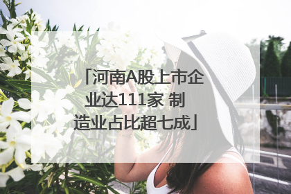 河南A股上市企业达111家 制造业占比超七成