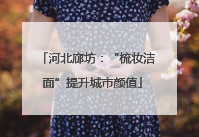 河北廊坊：“梳妆洁面”提升城市颜值