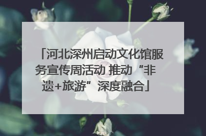 河北深州启动文化馆服务宣传周活动 推动“非遗+旅游”深度融合