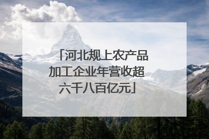 河北规上农产品加工企业年营收超六千八百亿元