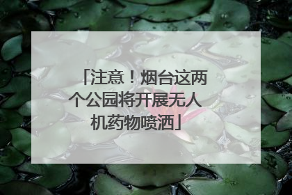 注意！烟台这两个公园将开展无人机药物喷洒