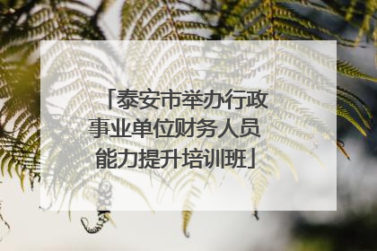 泰安市举办行政事业单位财务人员能力提升培训班