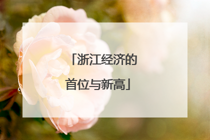 浙江经济的首位与新高