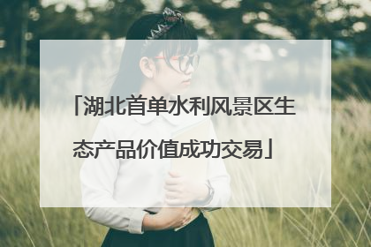 湖北首单水利风景区生态产品价值成功交易