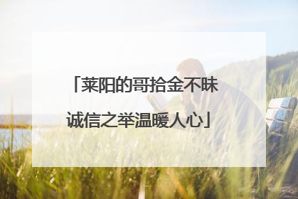 莱阳的哥拾金不昧 诚信之举温暖人心