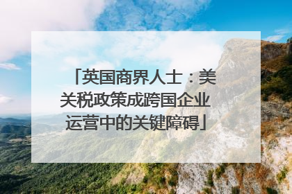 英国商界人士：美关税政策成跨国企业运营中的关键障碍