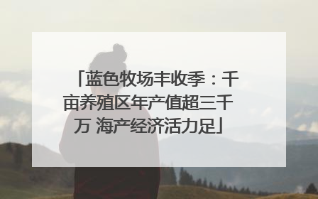 蓝色牧场丰收季：千亩养殖区年产值超三千万 海产经济活力足