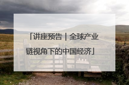 讲座预告｜全球产业链视角下的中国经济