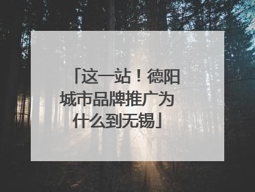 这一站！德阳城市品牌推广为什么到无锡