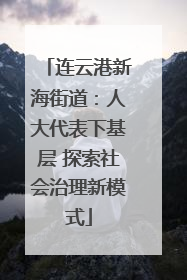 连云港新海街道：人大代表下基层 探索社会治理新模式