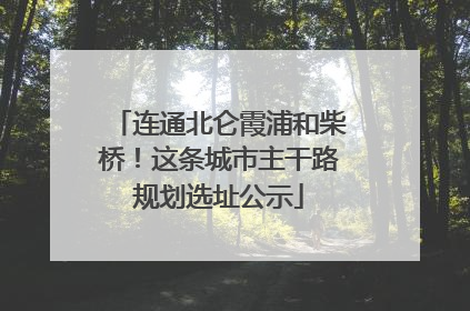 连通北仑霞浦和柴桥！这条城市主干路规划选址公示