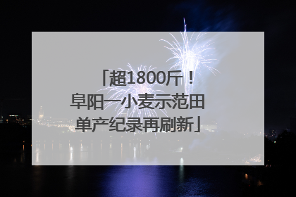 超1800斤！阜阳一小麦示范田单产纪录再刷新