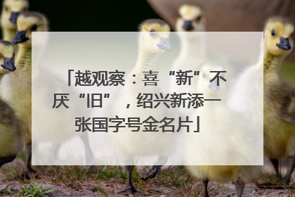越观察：喜“新”不厌“旧”，绍兴新添一张国字号金名片