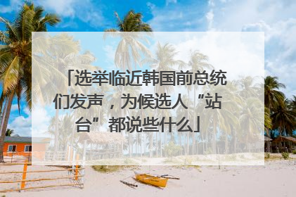 选举临近韩国前总统们发声，为候选人“站台”都说些什么