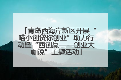 青岛西海岸新区开展“喵小创贷你创业”助力行动暨“西创赢——创业大咖说”主题活动