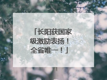 长阳获国家级激励表扬！全省唯一！