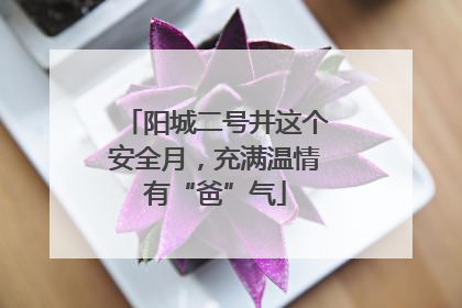 阳城二号井这个安全月，充满温情有“爸”气
