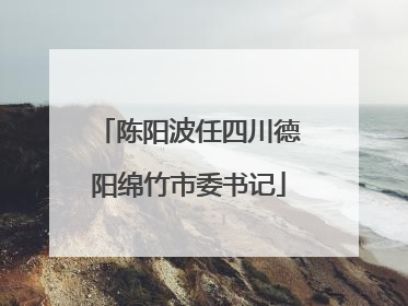 陈阳波任四川德阳绵竹市委书记