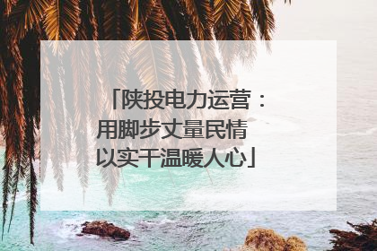 陕投电力运营：用脚步丈量民情 以实干温暖人心